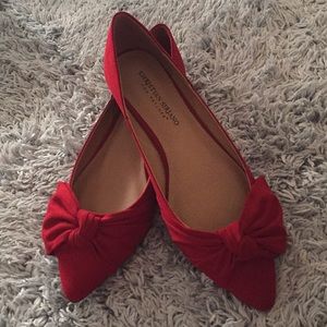 Red bow tie flats
